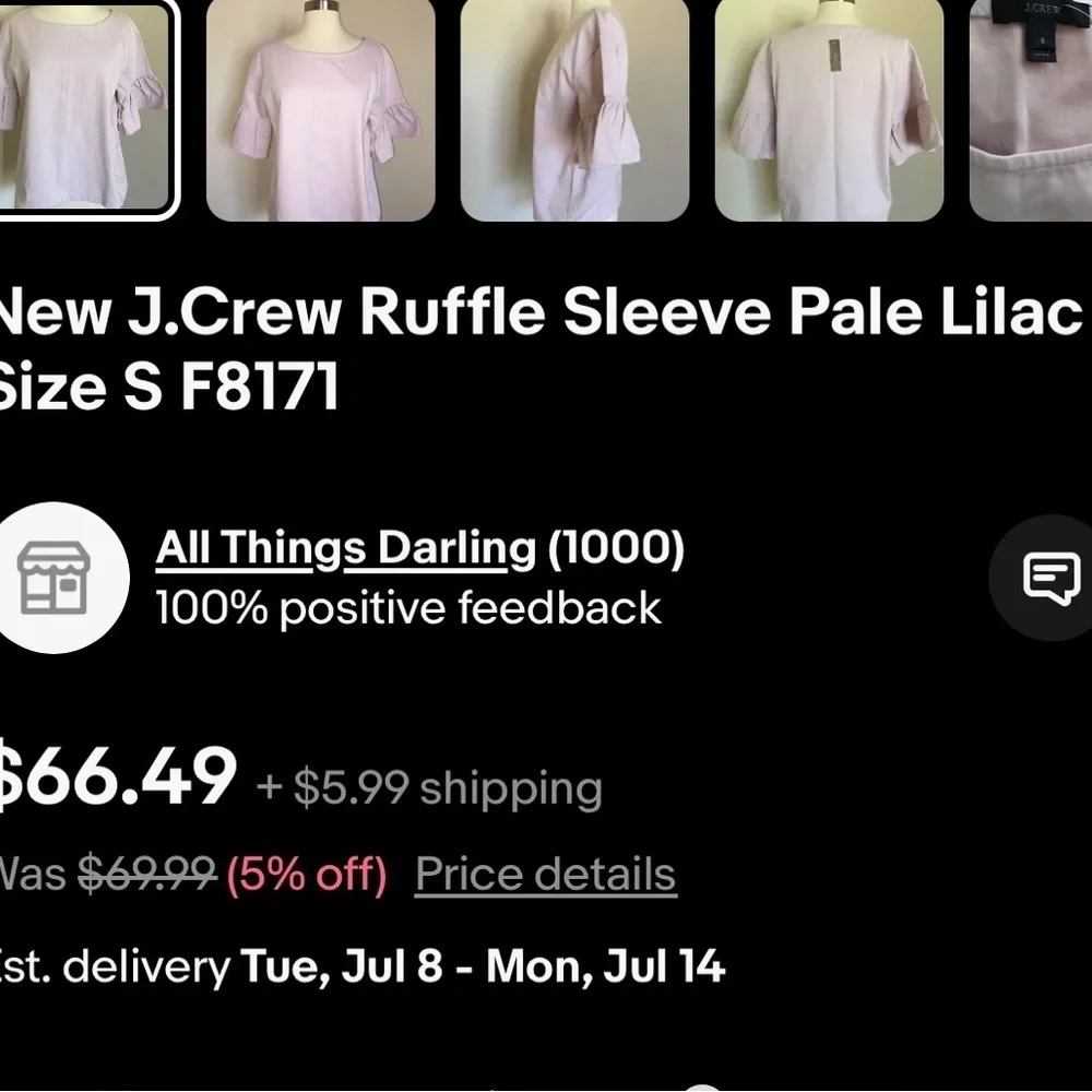 J. Crew Light Pink Blouse with Puff Sleeves